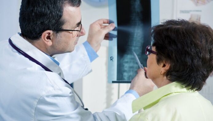 Röntgen vun der Wirbelsäule mat Osteochondrose